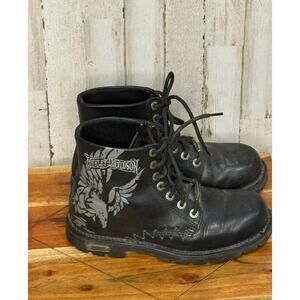 Harley-Davidson Women's Black‎ Leather Biker Boots Size 8